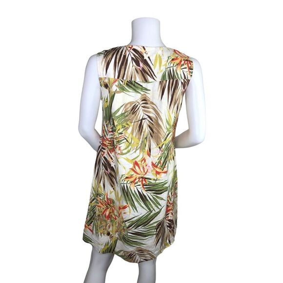 J. Jill Love Linen Pocket dress size XS Palm Frawn Leaves Beach Sleevele… - Picture 3 of 10